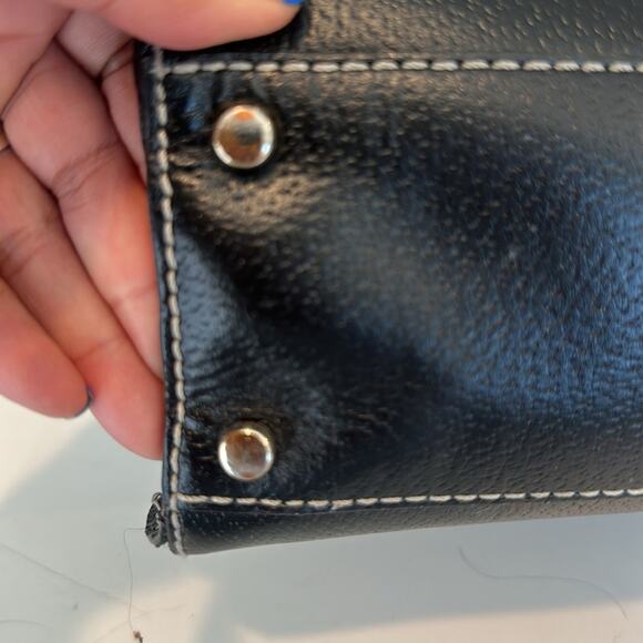 Kate Spade Large Black Pebbled Leather Tote Handbag Purse See Video - Picture 6 of 16